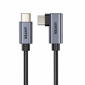 2M 90 deg L-Shape USB-C Male to Male PD 100W Charging Cable Black UNITEK Gift Box