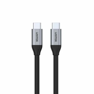 1M Full Featured USB-C Male to Male Cable with Data Space Grey + Black UNITEK hook color box