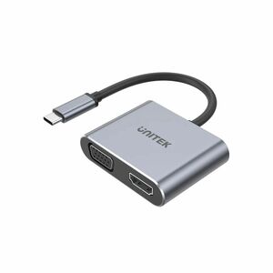 4-in-1 USB-C to HDMI(4K@60Hz) + VGA MST Adapter with USB2.0 + PD100W