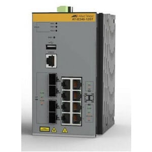 Allied Telesis IE340 IE340-12GT 8 Ports Manageable Layer 3 Switch - Gigabit Ethernet - 10/100/1000Base-T, 1000Base-X - TAA