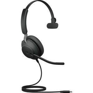 Jabra Evolve2 40 SE 有线 入耳式, 头戴式 Mono 耳机 - Microsoft Teams认证 - 单声道 - C型 USB, A 型 USB