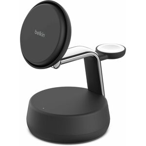 Belkin UltraCharge Pro Induction Charger - Charcoal - For Qi2-enabled Device, AirPod, Smartwatch, Smartphone, iPhone - 30 