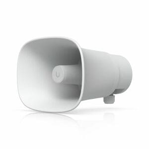 Ubiquiti AI Horn Speaker - Wired - 120 dB - Audible, Visual - Wall Mountable, Pole Mountable - White
