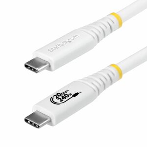 StarTech.com 2m (6.6ft) USB4 Cable, 20Gbps, USB-IF Certified USB-C Cable, 240W PD EPR, 4K 120Hz DP 1.4, TPE Jacket, White 