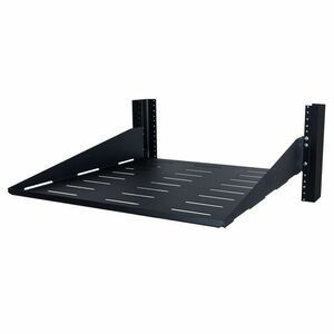 Rack Solutions 2U Rack-mountable Rack Shelf for Electronic Equipment, Storage, Monitor, Switch - 2 Post - Black - TAA Comp