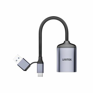 Unitek 2 Slot(s) Flash Drive/Flash Card Reader - Thunderbolt 3, USB 3.0 Type C - 1 - 5 GB/s - microSDHC, SD, SDXC, SDHC - 