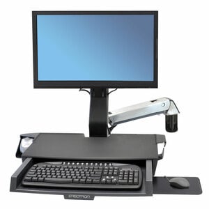 Ergotron StyleView Mounting Arm for Keyboard, Monitor, Bar Code Scanner - Polished Aluminum - 1 Display(s) Supported - 61 