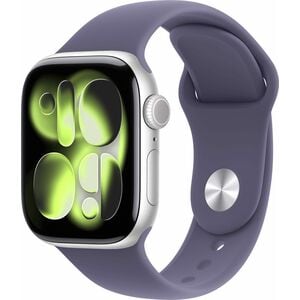 Watch Series 11 GPS + Cellular 42mm Silver Aluminium Case with Purple Fog Sport Band - S/M