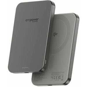PanzerGlass empower Power Bank - Titanium - For iPhone, Qi-enabled Device - 1 x Type-C 20W - 5000 mAh - 20 W - USB Type-C 