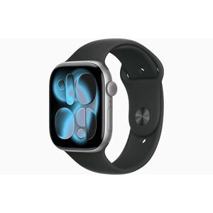 Apple Watch Series 11 Smart Watch - 46 mm Case Height - 39 mm Case Width - Space Gray Case Color - Black Band Color - Alum