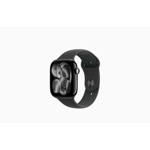 Apple Watch Series 11 Smart Watch - 46 mm Case Height - 39 mm Case Width - Jet Black Case Color - Black Band Color - Alumi