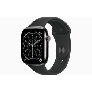 Apple Watch Series 11 Smart Watch - Slate Case Color - Black Band Color - Titanium Case Material - Rubber Band Material - 