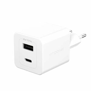 PanzerGlass Turbo 35 W AC Adapter - Universal Adapter - 1 USB - 1 USB Type-C - For Smartphone, Tablet PC - Europe - Silver