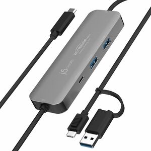 j5create Wormhole Switch JCH462 USB Hub - USB Type A, USB Type C - 640 MB/s - Notebook, Keyboard, Mouse, Desktop, Tablet, 