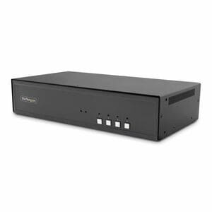 StarTech Secure 4-Port Dual-Monitor KVM Switch, DisplayPort, 4K 60Hz, NIAP 4.0 Desktop KVM, Metal Housing, Made in the USA
