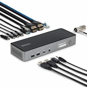 StarTech.com USB 3.2 (Gen 2) Type C Docking Station for Notebook, Workstation - Charging Capability - Space Gray - Desktop