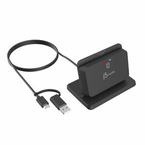 j5create JUR261-N Contact Smart Card Reader - Black - Banking, Government - TAA Compliant - CableUSB 2.0 Type A, USB 3.2 (