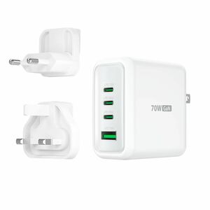 j5create JUP4370EF-N 70 W AC Adapter - 1 Pack - Universal Adapter - 3 USB Type-C - For MacBook, Mobile Device, iPhone, iPa