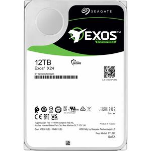 Seagate Exos X24 ST12000NM002H 12 TB Hard Drive - 3.5" Internal - SATA (SATA/600) - Conventional Magnetic Recording (CMR) 