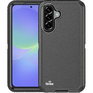 Strike Rugged Case for Samsung Galaxy A36 (Black) - For Samsung Galaxy A36 Smartphone - Rubberised, textured finish - Blac