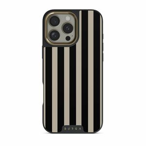 BURGA Case for Apple iPhone 16 Pro Smartphone - Bold Stripes, Black and White Patterns, Timeless Design, Prophecy - Black,