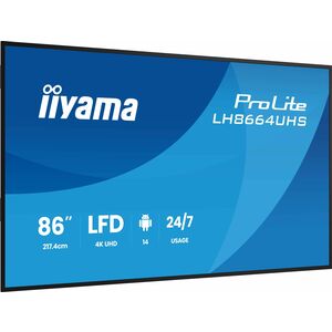 iiyama ProLite LH8664UHS-B3AG 2174,24 mm LCD Digital-Signage-Display - 24 Stunden/7 Tage Betrieb - IPS-Technologie (In-Pla