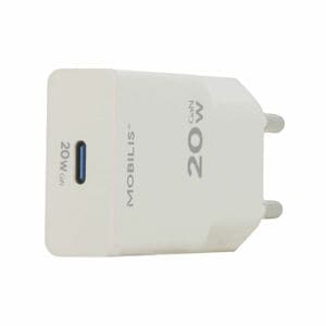 MOBILIS Energia 20 W AC Adapter - Universal Adapter - 1 USB Type-C - For Smartphone, Tablet PC - Europe - White