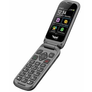 Opel Mobile TouchFlip 4 GB Feature Phone - 2.8" - 512 MB RAM - 4G - Grey - Flip - Unlocked - Front Camera: 300 Kilopixel -