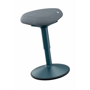Leitz Ergo Active Task Stool - Dark Grey Dual Density Foam (DDF) Seat - Green Plastic Frame - Rounded Base - 1 Piece
