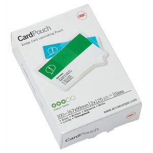 ACCO Card Laminating Pouch - Sheet Size Supported: Card 67 mm Width x 99 mm Length - Laminating Pouch/Sheet Size: 125 µm T