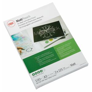 ACCO Matt Laminating Pouch - Sheet Size Supported: A3 303 mm Width x 426 mm Length - Laminating Pouch/Sheet Size: 125 µm T
