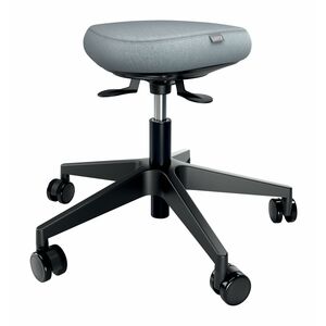ACCO Ergo Active Wobble Stool - Adjustable Seat - Dual Density Foam (DDF), Fabric Seat - 5-star Base - Black