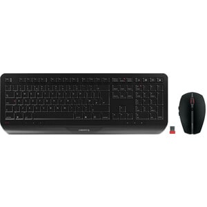 CHERRY GENTIX DESKTOP Tastatur & Maus - QWERTZ - Tschechisch - Kabellos, Funk USB, Schwarz - Maus, Optische, Kabellos, Fun