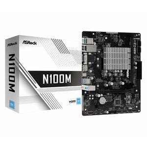 ASRock N100M Desktop-Mainboard - Micro ATX - N-Serie, Celeron Unterstützter Prozessor - 32 GB DDR4 SDRAM Maximaler Arbeits