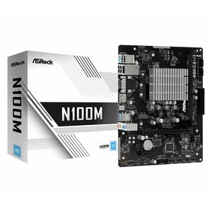 ASRock N100M Desktop-Mainboard - Micro ATX - N-Serie, Celeron Unterstützter Prozessor - 32 GB DDR4 SDRAM Maximaler Arbeits