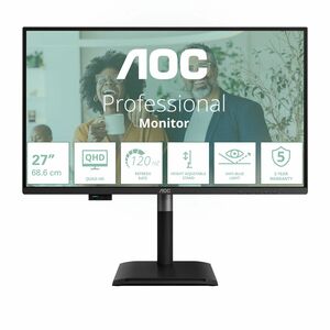 AOC Q27P4CV 27" Class WQHD LED Monitor - 16:9 - Black - 68.6 cm (27") Viewable - In-plane Switching (IPS) Technology - WLE