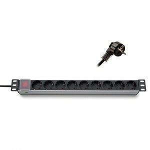 KELine PDU - DIN 49441 - 9 x DIN 49440 - 16 A - 230 V AC Input - 1U - 2.50 m Cord Length - Rack-mountable
