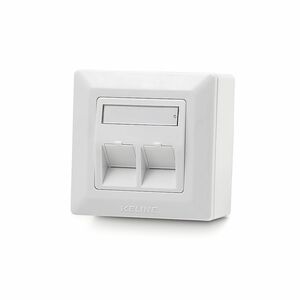 KELine Modulo50 Faceplate - 2 x Total Number of Socket(s) - White - 2 x Loaded Socket(s) - Wall Mount - 2 x RJ-45 Port(s) 