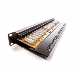 KELine 24 Port(s) Network Patch Panel - Category 6 - Twisted Pair - Black - 24 x RJ-45 - 1U High - Cabinet Mountable