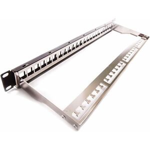 KELine 24 Port(s) Blank Patch Panel - Black - 24 x RJ-45 - 1U High - Cabinet Mountable