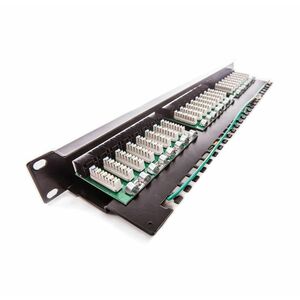 KELine 24 Port(s) Network Patch Panel - Category 5e - Twisted Pair - Black - 24 x RJ-45 - 1U High - Cabinet Mountable