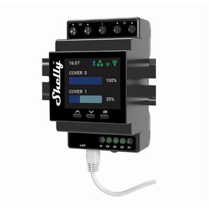 Shelly Pro 4PM Dual Cover - WiFi + Ethernet + Bluetooth modul 2 db motoros redőny vezérlésére, DIN-sínre szerelhető