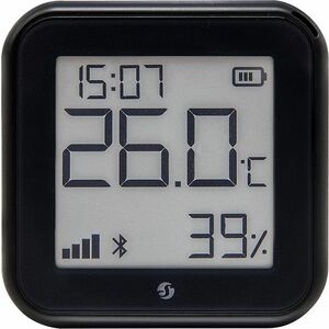 Shelly PLUS H&T GEN3 WiFi + Bluetooth páratartalom és hőmérséklet szenzor, e-papír kijelzővel (fekete)