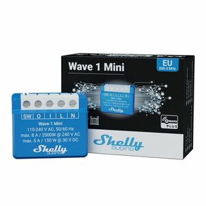 Shelly Qubino Wave 1 MINI egy áramkörös okosrelé, Z-Wave protokoll kompatibili