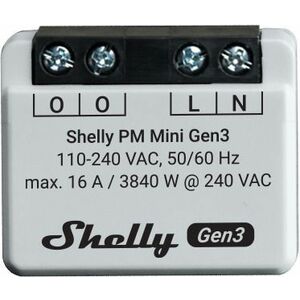 Shelly PM Mini Gen3, WiFi + Bluetooth modul, fogyasztásméréssel