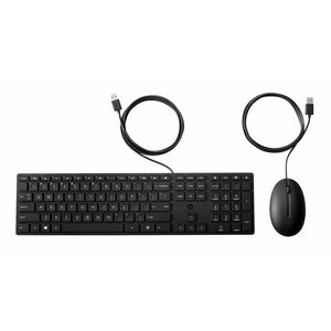 HP Wired Desktop 320MK 键盘鼠标 - A 型 USB 柱塞 电缆 键盘 - 键盘/键盘颜色: 黑 - A 型 USB 电缆 鼠标 - 1000 dpi - 3 按钮 - 滚轮 - 指点设备颜色: 黑 - CoPilot 热