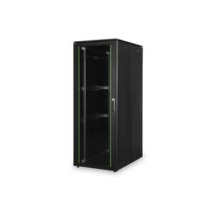 Digitus Unique 42U Rackschrank für LAN-Schalter, Patchfeld - 482,60 mm Rack-Breite - Schwarz - Stahl, Glas - 600 kg Maxima