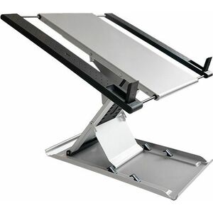 Mousetrapper Height Adjustable Notebook Stand - 32 cm Height x 28.2 cm Width - Aluminium - Silver - For Notebook, Office, 