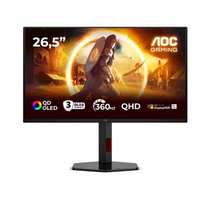 AOC Q27G4SDR 27" (68.6 cm) Class WQHD Gaming OLED Monitor - 16:9 - Black, Red - 26.5" (67.3 cm) Viewable - Quantum Dot OLE