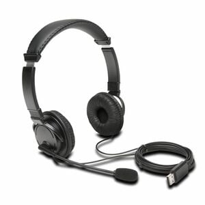 Kensington Wired Over-the-head, Over-the-ear Stereo Headset - Black - Binaural - Circumaural - 182.9 cm Cable - Noise Canc